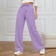 thumbnail image 3 of WILLBEST Pantalones Casuales de Mujer, de Cintura Alta, Holgados, de Pierna Recta, para Uso Diario, Cómodos para Entrenar En Verano y Otoño, con Cinturilla Elástica y Detalle de Lazo. Mediana, 3 of 6