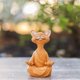 thumbnail image 5 of Césped paisaje meditando animal estatua frente patio trasero escultura adorable ornamento estante encimera decoración decoración naranja Scienceny HA009960-02, 5 of 6