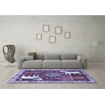 thumbnail image 3 of Ahgly Company Machine Washable Indoor Round Animal Blue Traditional Area Rugs, 3' Round, 3 of 4