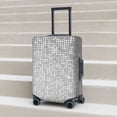 thumbnail image 2 of Lsque Silver Mosaic Printed Luggage Cover, Travel Luggage Protector,Scratch and Dirt Resistant, Fits 18-32 Inch Luggage - X-Large, 2 of 9