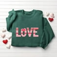thumbnail image 4 of Womens Valentine's Day Sweatshirt Love Graphic Oversized Crewneck Casual Loungewear Shirt Green,Size S, 4 of 6