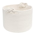thumbnail image 1 of Organizador de plantas tejido de cuerda de algodón con asas, plegable, portátil, multifuncional, decoración del hogar para ropa, zapatos, lavable Blanco 24x18cm, 1 of 8