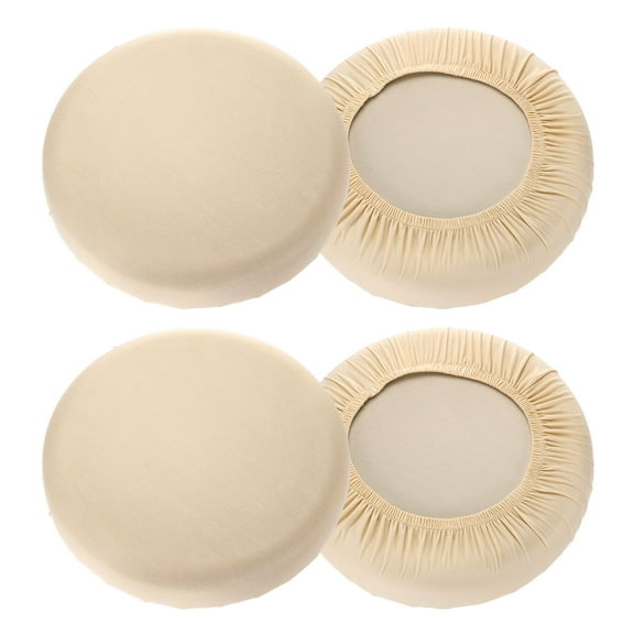 Uxcell 4 Pack Stool Covers Round, 16-20 Inch Bar Stool Covers Washable Dustproof Slipcover Seat Cushion with Elastic for Bar Kitchen Living Room Decor, Beige