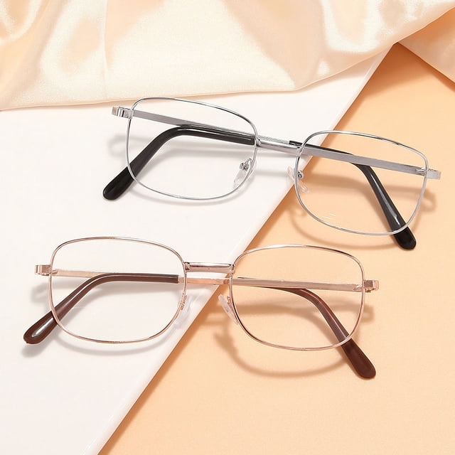 Gafas de lectura con base de hierro y metal, montura completa, transparentes, de resina, a la moda