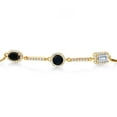 thumbnail image 2 of Gem Stone King 1.45 Ct Oval Black Onyx 18K Yellow Gold Plated Silver Bracelet for Women, 2 of 3
