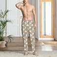 thumbnail image 4 of Salouo Cute Rabbit Floral Print Pajama Pants for Men, Lounge Pants Elastic Waistband Casual Men's sleepwear Loungewear Sleep Pajama Pant -Small, 4 of 7