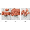 thumbnail image 5 of Flower Wall Art Bedroom Wall Decor Floral Decor Art Print Bathroom Living Dining Room Kitchen Decor Pictures, Framed 12inx16inx3Pieces (Burnt Orange), 5 of 6