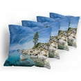 thumbnail image 5 of Ambesonne Nautical Throw Pillow Cover 4 Pack, Seascape Lake Tahoe, 18", Blue Grey, 5 of 7