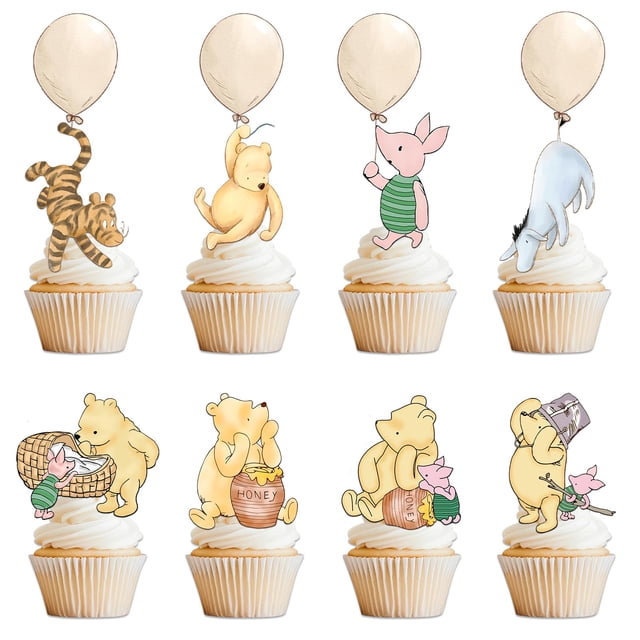 JoyPopr 48 toppers clásicos vintage de Winnie para cupcakes