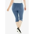 thumbnail image 2 of Woman Within Plus Size Petite Stretch-Cotton Knit Pull-On Capri Leggings, 2 of 5