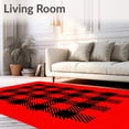 thumbnail image 2 of ODIKA 5'x7' Machine Washable Non-Slip Area Rug, Festive Buffalo Check Holiday Decorative High Traffic Rug, Red, 652195, 2 of 5