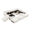 thumbnail image 4 of 119'' Extra Large 3 Seat U Shaped Sectional Sofa, Deep Seat Couch With Storage Seats and Storage Ottomans, Modern Velvet 3 Seater Sofa With Soft Backrest and Seat Cushion, White, 4 of 9