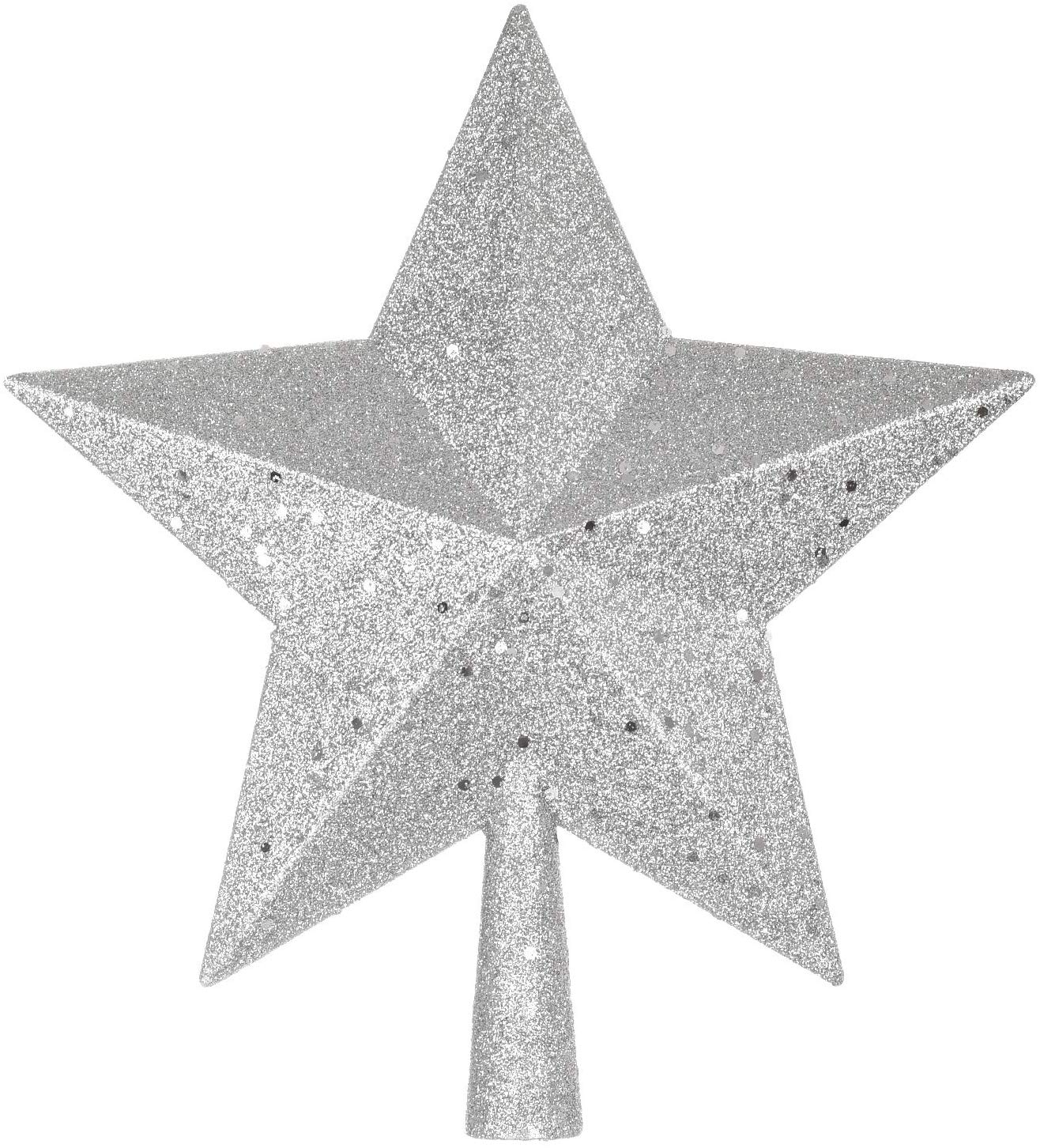 Coolmade 10 Inch Christmas Tree Topper, Star Tree Topper Glittered