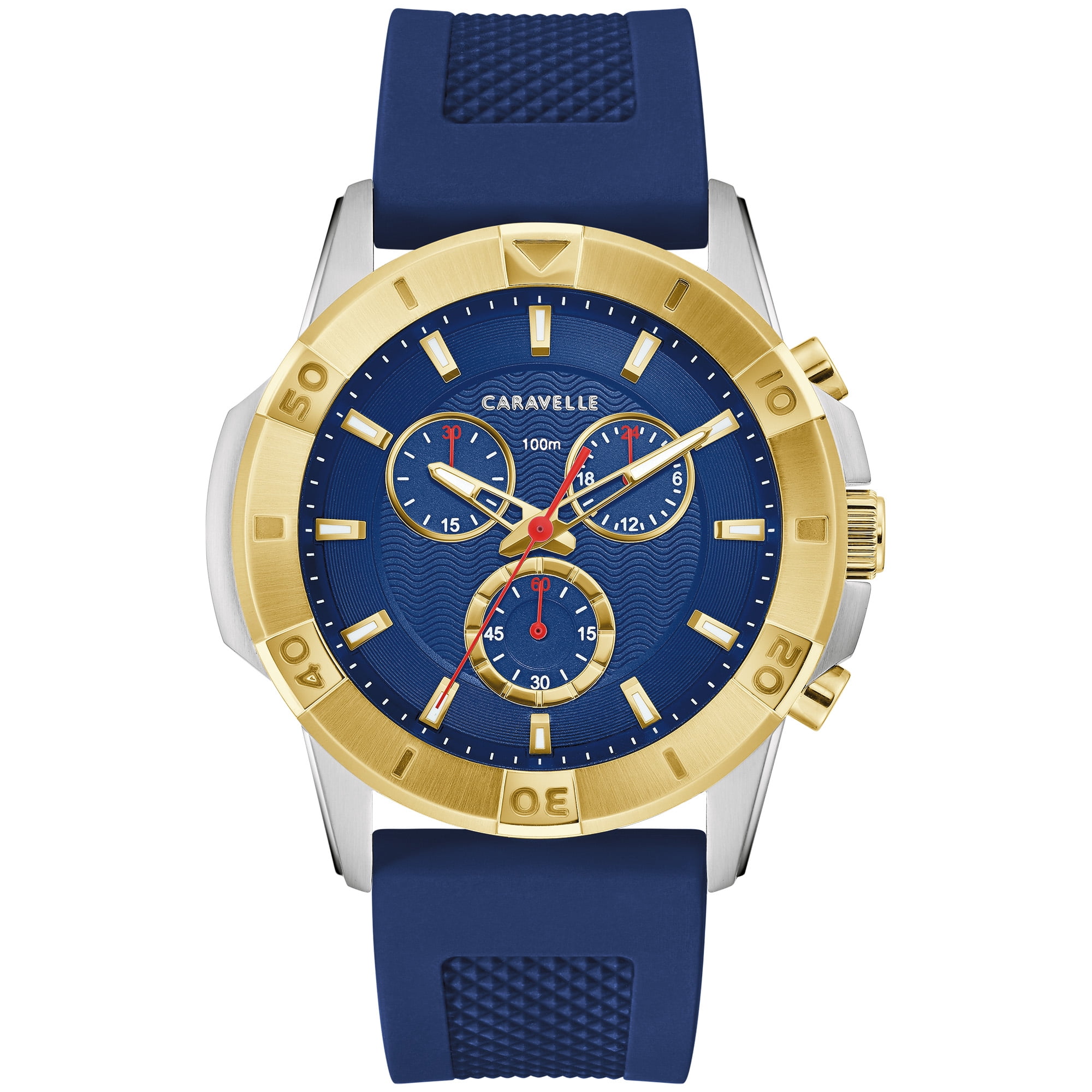 Caravelle by Bulova Men's Blue Strap Chronograph Watch 45B161