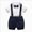 A42-Blue, variant on 12-18 Months Infant Baby Boys 2 Piece Formal Suit,Short Sleeve Shirt Cuffed Suspender Shorts Coordinated Bow Tie,Kids Gentleman Baptism Outfit,Summer Photo Birthday Wedding Attire,Blue