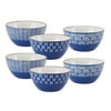 Pfaltzgraff® 25-Ounce All Purpose Silk Screen Pattern Set of 6 Stoneware Bowls in 3 Colorways