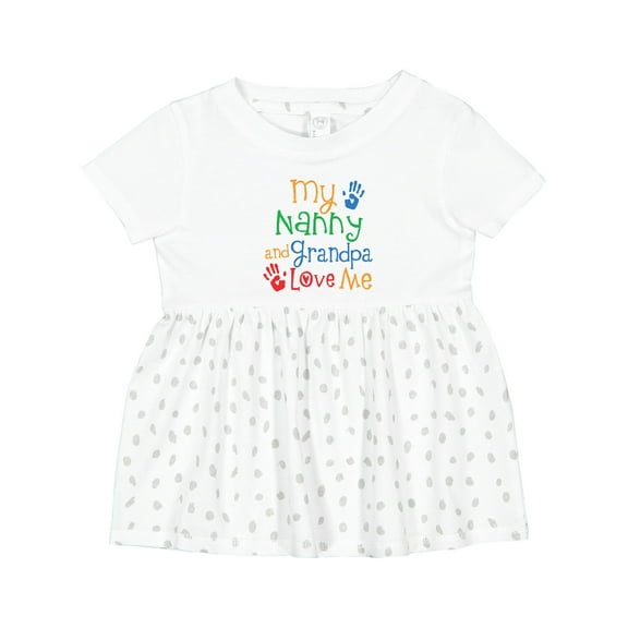 Inktastic Nanny and Grandpa Love Me Girls Baby Dress