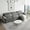 Grey(113"L-Shaped), variant on Howcool 113" Modular Sectional Sofa , 3 Seater L-Shaped Cloud Couch with Movable Ottoman, USB Charging Ports & Side Pockets, Sectional couchs for Living Room,Chenille Fabric,Green