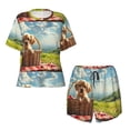 thumbnail image 4 of Lsque Adorable Puppy Basket Women's Short-Sleeved Pajama Set - 2 Piece Soft and Lightweight Sleepwear Set-Large, 4 of 9