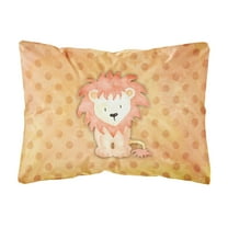 Carolines Treasures BB7374PW1216 Polkadot Lion Watercolor Canvas Fabric Decorative Pillow  12H x16W multicolor