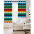 thumbnail image 2 of Mexican Stripes Blackout Curtains for Bedroom Living Room Darkening Curtains 96 Inches Long Colorful Striped Mexican Fiesta Theme Window Curtain 2 Panels Set Window Treatment Grommet Drapes 52"x96", 2 of 9