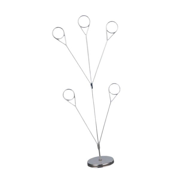 Soporte para tarjetas con clips para fotos, soporte de escritorio para tarjetas, papel de boda, notas Plata