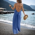 thumbnail image 2 of TaTaai Women‘s Backless Lounge Dress, Sleeveless Slip Maxi Dress, Solid Color Loose Fit Round Neck Loungewear, Comfortable Sleepwear Pajamas Gift, 2 of 6