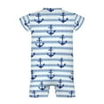 thumbnail image 5 of Navy Anchors Stripes Newborn Infant Baby Romper Boy Girl Sea Ocean Nautical Life Summer Short Sleeve Jumpsuit Bodysuit, 5 of 6