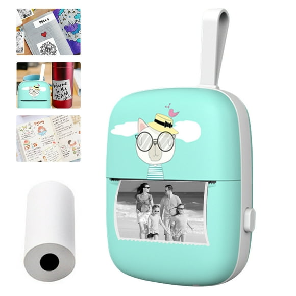 Mini Pocket Photo Printer Portable Mobile Thermal Printing Machine All in One 203DPI Wireless BT Connection for Picture Lable DIY Handcraft List Meno Notes Journal Receipt Paper Instant Printer