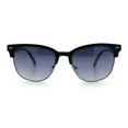 thumbnail image 5 of Classic Half Rim Round Horned High Temple Rectangular Sunglasses Black Silver - Smoke, 5 of 7