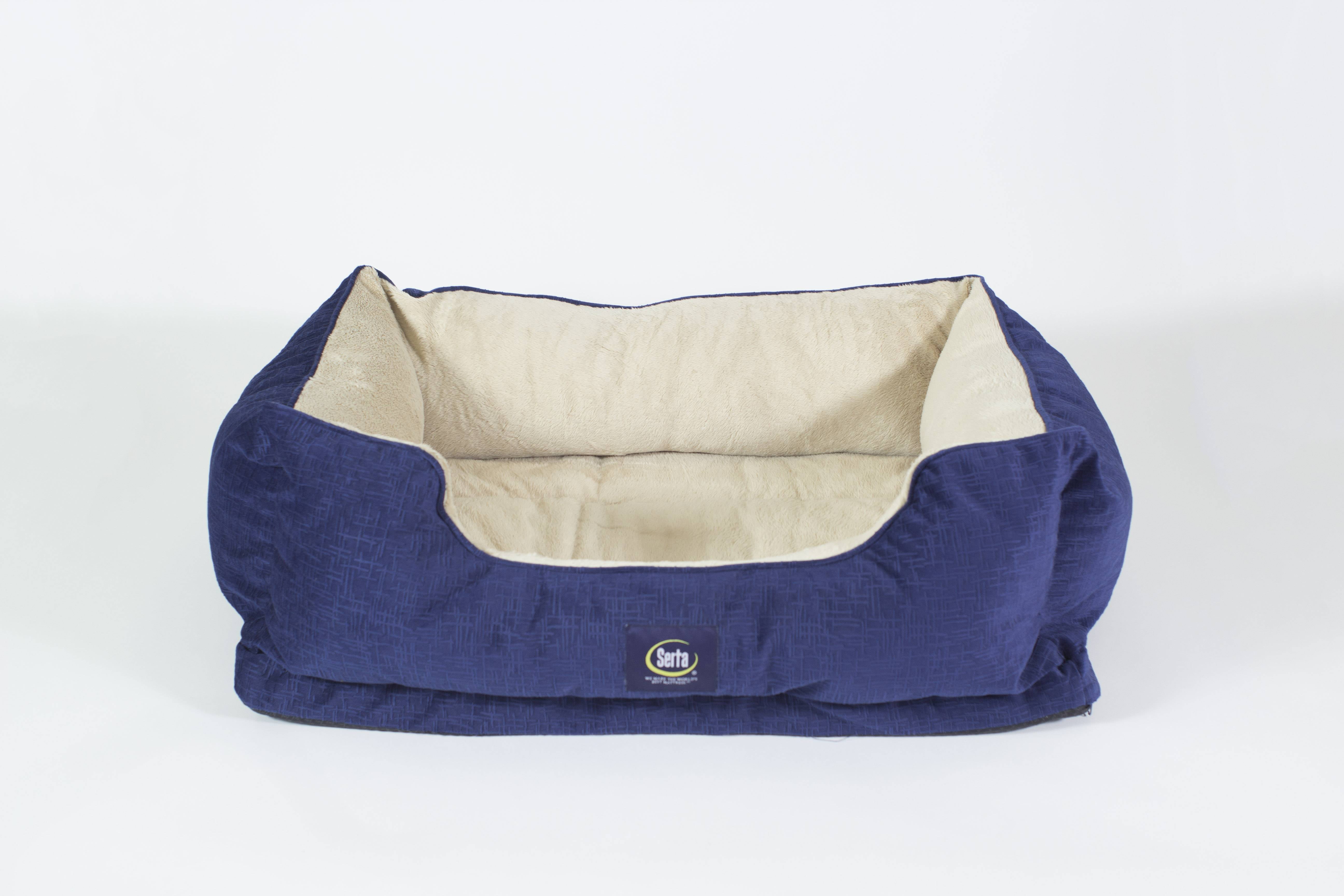 Serta Ortho Cuddler Large Pet Bed, Navy, 34"L