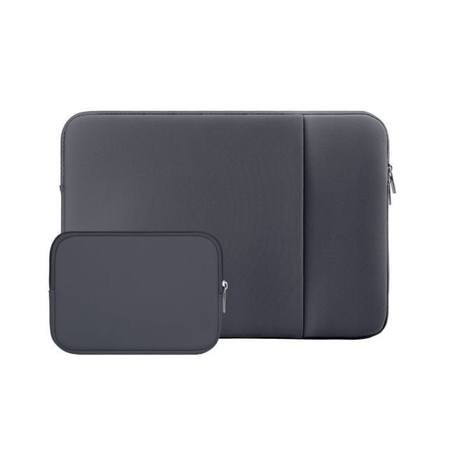 CUITING Housse de Protection pour Ordinateur Portable 14 Pouces Doublure Douce et Moelleuse Sac de Transport avec Poche avant et Pochette pour Accessoires Compatible avec Notebook 14” Chromebook (Gris Amélioré)