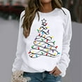 thumbnail image 4 of Christmas Tree Sweatshirts for Women 2025 Long Sleeve Crewneck Casual Holiday Graphic Sweatshirt Pullover Tops, 4 of 5