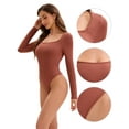 thumbnail image 3 of Unique Bargains Bodysuit Slim Fit Brief Leotard S Brown, 3 of 6