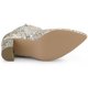 thumbnail image 5 of Botines De Tobillo Tacón Grueso Con Punta Puntiaguda De Brillo Para Mujer Plata 41, 5 of 8
