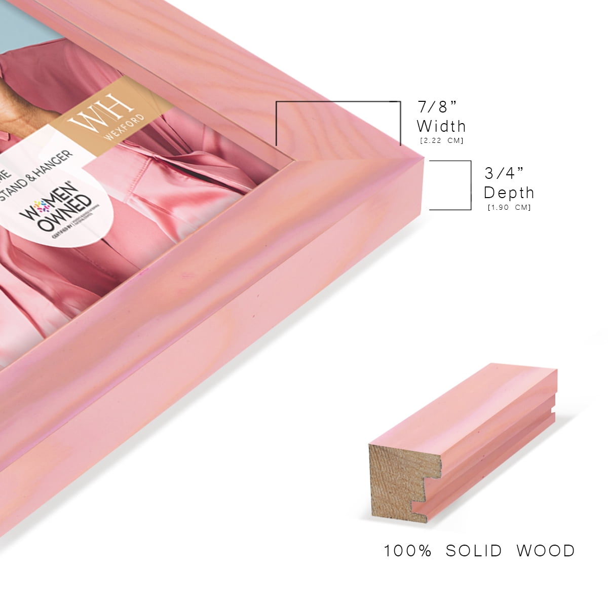 Woodgrain 6 in. x 8 in. Sunset Pink Picture Frame