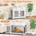 thumbnail image 3 of Waleaf 44 inch Dog Crate Furniture with 2 Storage Drawers,Wooden Dog Kennel for Indoor,End Tables with Dog Crate for Large Medium Dogs, White, 3 of 7