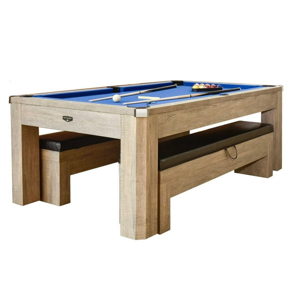 Ensemble combiné de table de billard Newport de 7 pi avec bancs