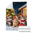 thumbnail image 3 of Christmas Blanket Holiday Cat Design Cozy Winter Throw Soft Warm Nap for Home, 3 of 6