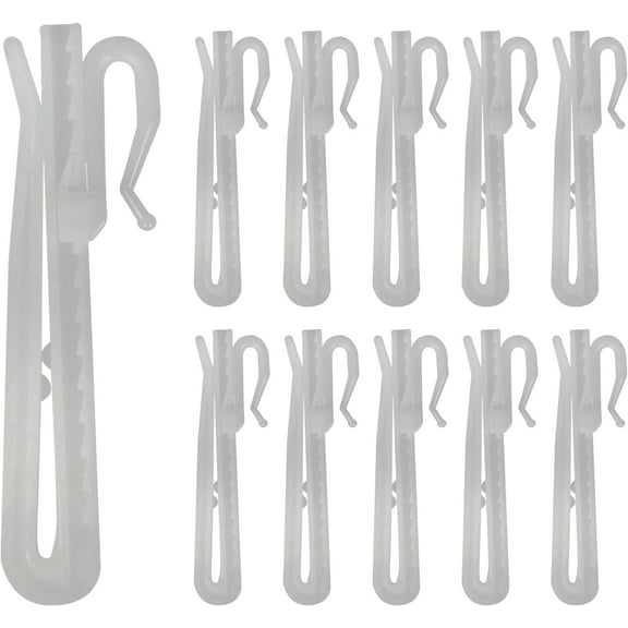 50 PCS Plastic Curtain Hooks, Adjustable Pinch Pleat Hooks, Ratchet System Pinch Pleat Curtain Hooks Pinch Pleated Curtain Drapery Pin Hook (85mm Plastic Adjust Hook)