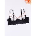 thumbnail image 3 of Womens Bralette Unlined Busiter See Through Balconette Teddy Bra Half Cup Lace Bra Sexy Chain Decor, 3 of 7