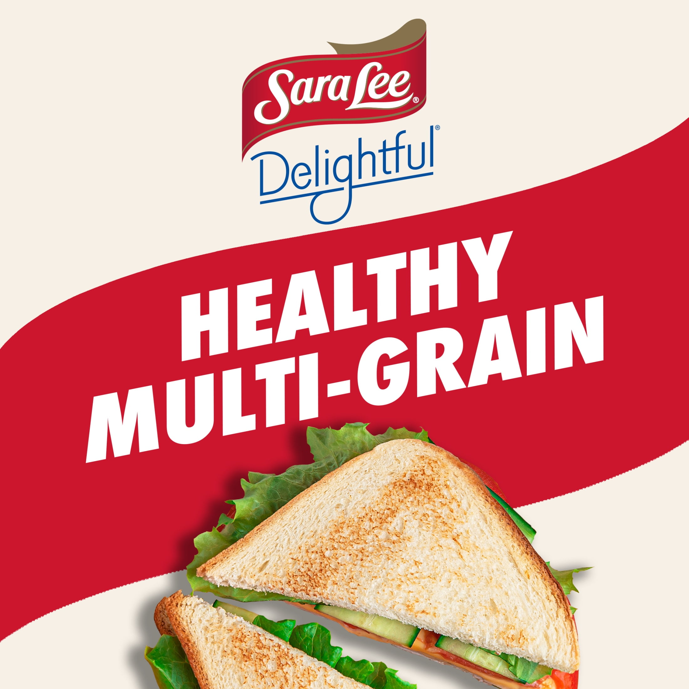Sara Lee Delightful Multi-Grain Bread, 20 oz, 45 Calories Multigrain Bread, Bag