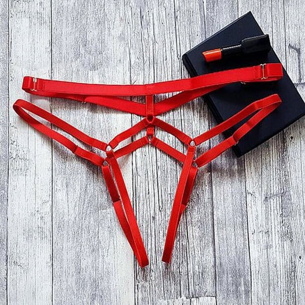 Ropa interior abierta europea y americana para mujer, pantalones transparentes con cordones en la cadera, en forma de T, sexys, de varios tamaños
