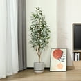 thumbnail image 5 of 6FT Artificial Eucalyptus Plants with White Velve Leaves and Natural Trunk, 5 of 8