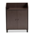 thumbnail image 4 of Baxton Studio Rossin Modern and Contemporary Dark Brown Finished Wood 2-Door Entryway Shoe Storage Cabinet, 4 of 11