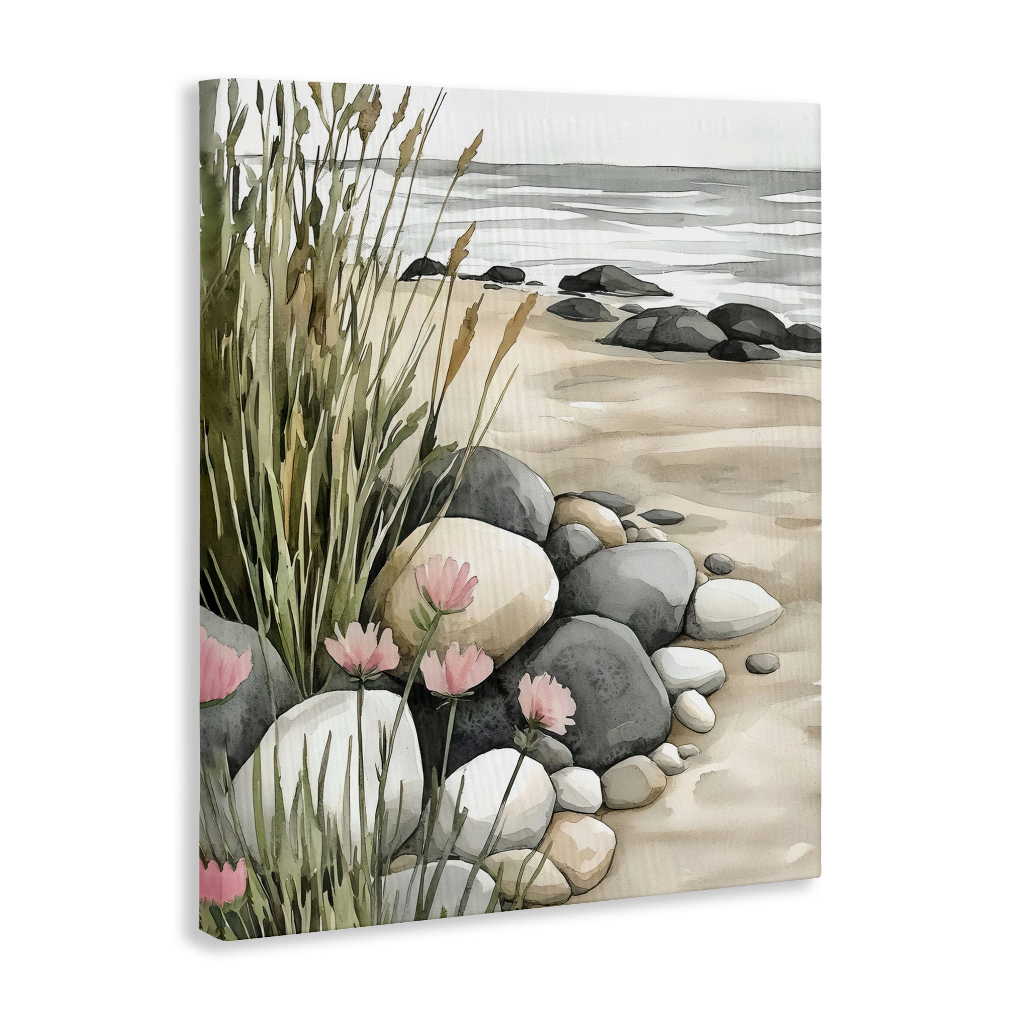 Stupell Industries Coastal Calm Pebbles Canvas Wall Art, design by Riley B