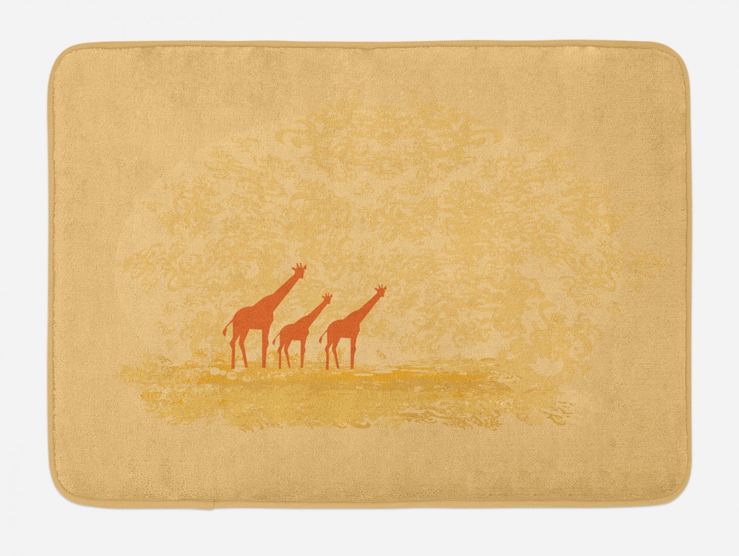 Giraffe Bath Mat, Giraffes in Retro Color Safari Savannah Design Hot ...