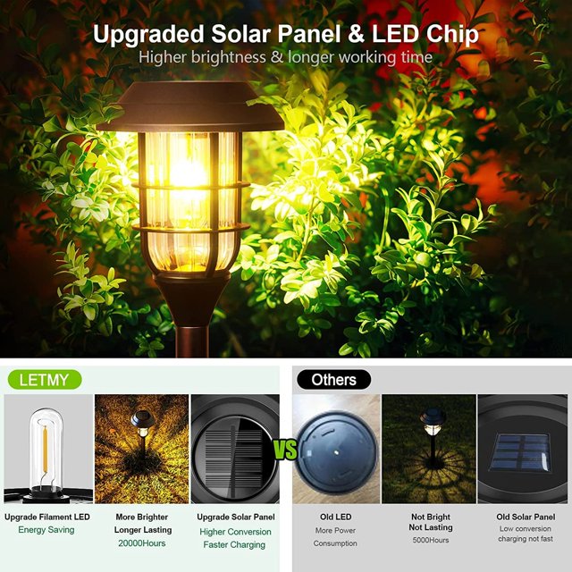 Paquete de 8 luces solares impermeables IP65 para exteriores para jardín, patio, entrada, entrada LingWen 8390612760389