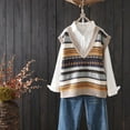 thumbnail image 2 of Christmas Sweaters for Women Loose Fit College Style Embroidered Jacquard Knit Sweater Vest Elegant Sleeveless Pullover Top For Casual Wear Christmas Sweaters, 2 of 5