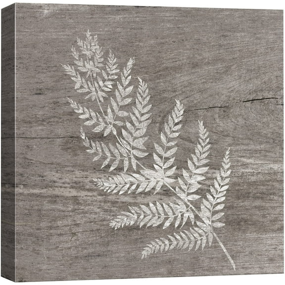 wall26 Canvas Print Wall Art White Wood Effect Forest Fern Nature Plants Wood Panels Modern Art Farmhouse/Country Colorful Multicolor Warm for Living Room, Bedroom, Office - 12"x12"